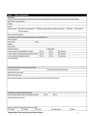Threat Assessment Form Pdf Fill And Sign Printable Template