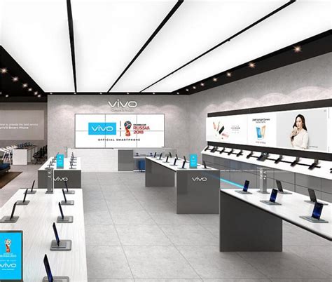 Modern Mobile Phone Retail Store Design With Phone Display Tables