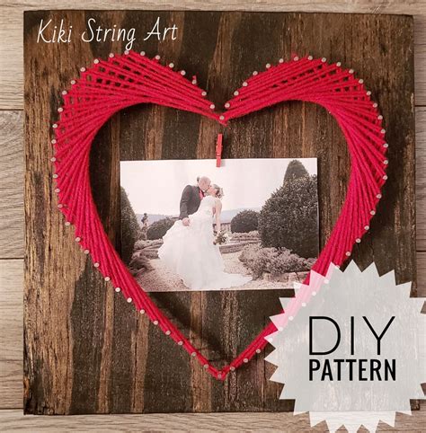 String Art Heart Pattern Printable String Art Template Diy Etsy