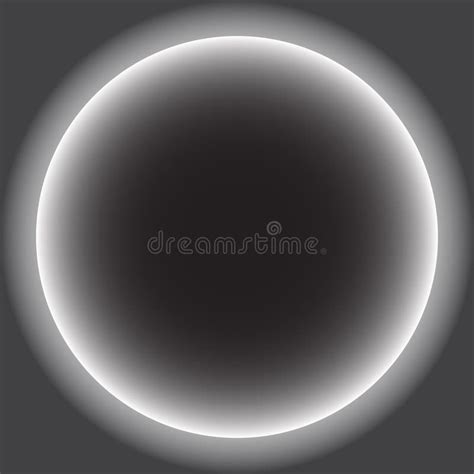 Gray Circle With White Halo Solar Eclipse Vector Illustration Stock