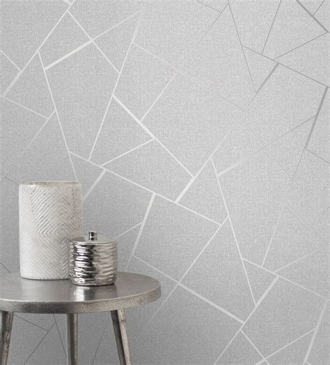 Fractal 10m X 53cm Wallpaper Roll In 2020 Cream Geometric Wallpaper