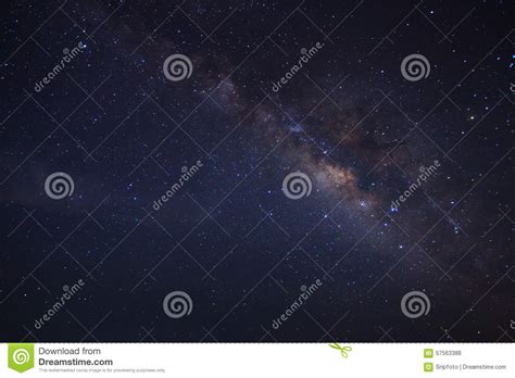 Milky Way Galaxy Long Exposure Photograph Stock Photo