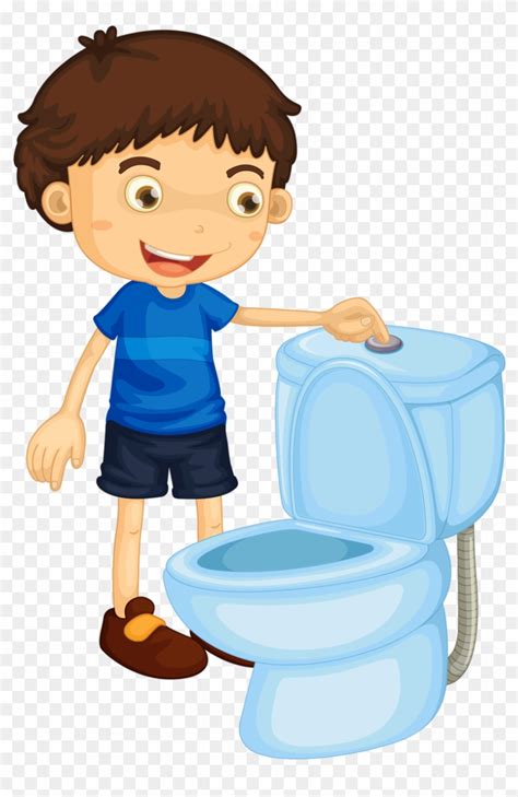 Preschool Potty Cliparts Flush The Toilet Clipart Hd Png Download