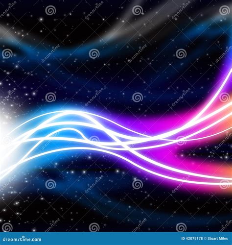 Waves Space Background Means Energy And Light Stock Illustration