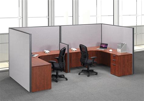 2 Person Cubicle Desk With Drawers Madison Liquidators