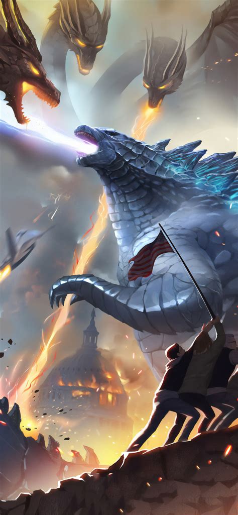 King of monsters attempts to pack in so much bang, you forget why the fighting started in the first place. 1242x2688 Godzilla King Of The Monsters Movie Poster Art ...