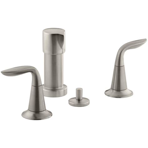 Kohler Refinia 2 Handle Bidet Faucet With Drain And Vacuum Breaker In