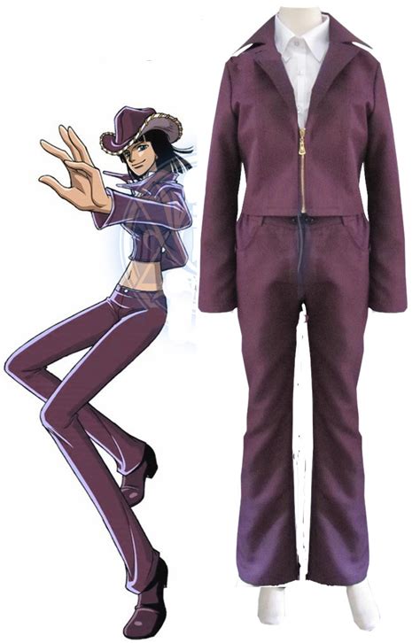 One Piece Nico Robin Cosplay Costume All Sizes Custom Made Purple Coat