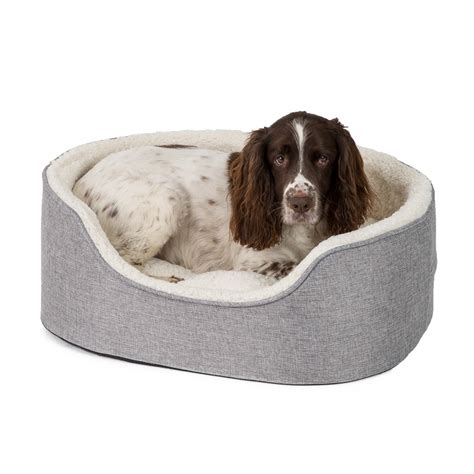 Pets At Home Linen Grey Oval Dog Bed Large Pets At Home