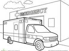 Who turns on the siren so that everyone around is giving way? Ambulance coloring pages preschool | Cars, Trucks, and ...