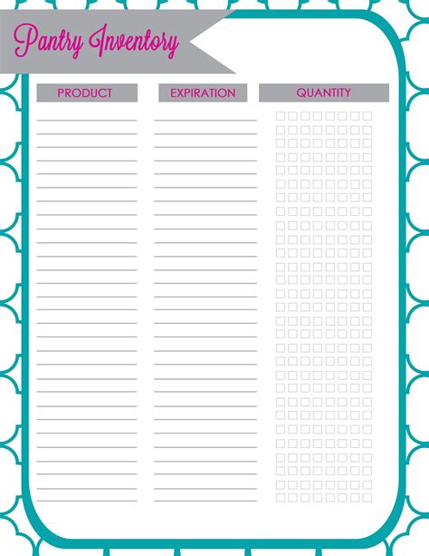 Getting Organized Pantry Inventory Freebie With Images Pantry
