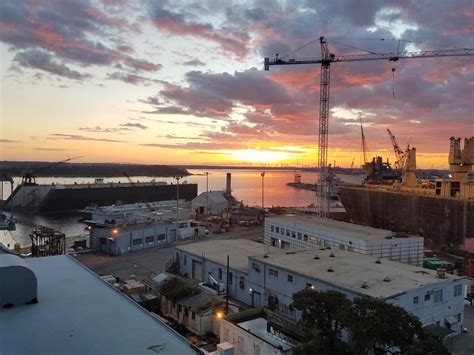 Sunrise Detyens Shipyard This Morning Rcharleston