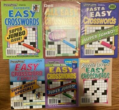 Lot Of Dell Penny Press Easy Crossword Puzzle Books Express Good Time