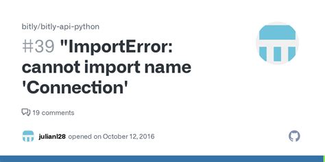 Importerror Cannot Import Name Connection Issue Bitly Bitly