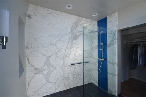Please see the technical drawing (as a part of the item images above) to get precise information. Calacatta Oro Shower walls - Contemporary - Bathroom - san ...