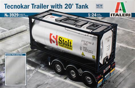Italeri 3929 124 Tecnokar Trailer W20 Tank Kit First Look