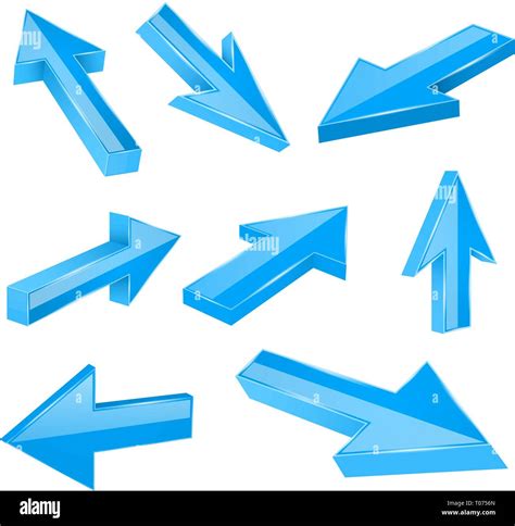 Blue Straight 3d Arrows Stock Vector Image And Art Alamy