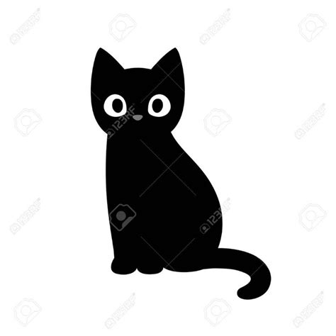 Black Cat Silhouette Black Cat Drawing Black Cat Art Kitten Drawing