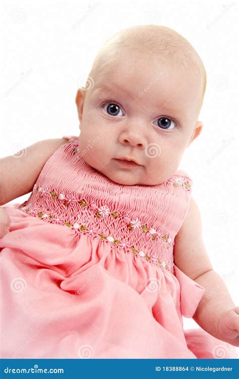 Baby Girl In Pink Dress Stock Images Image 18388864