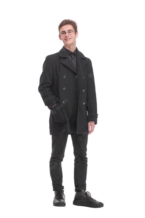 Premium Photo Fashion Shot Of A Young Handsome Man In Black Coat