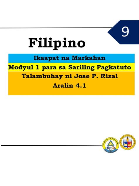 Filipino Ikaapat Na Markahan Modyul 1 Para Sa Sariling Pagkatuto