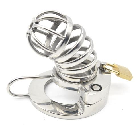 buy new stainless steel penis lock chastity cage device cock ring cb6000s