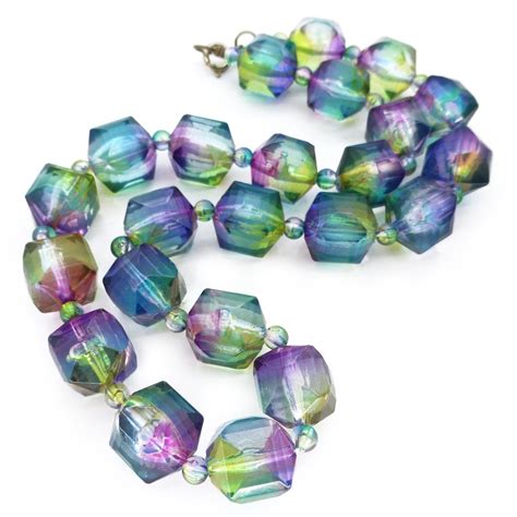 A Wonderful Lucite Necklace That Has The Most Beautiful Colours The