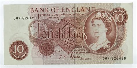 Sold Price: Queen Elizabeth II two Ten Shillings notes, verso Britannia 