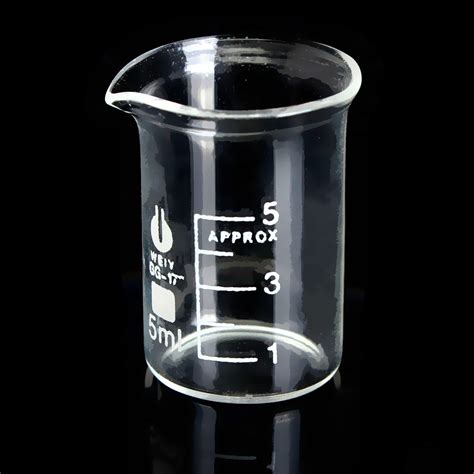 5ml Graduated Borosilicate Glass Beaker Volumetric Laboratory Glassware