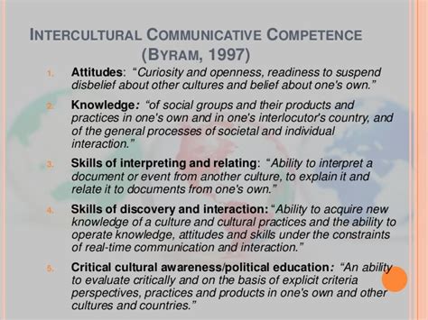 Icc model (byram, 1997) is appropriate for this study because it provides foreign language educators a fundamental principle for promoting language learners and users as intercultural speakers who. ICC - Sarah Caulfield - Language Blog