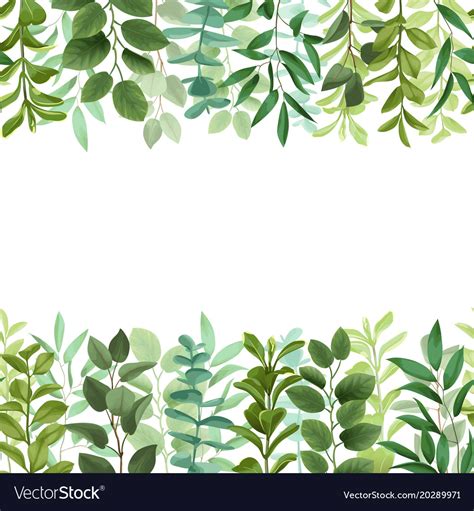 Greenery Seamless Double Border Royalty Free Vector Image
