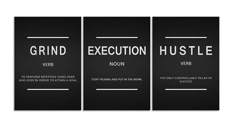 Urttiiyy Grind Hustle Execution Entrepreneur Quotes Inspirational Wallart Canvas Prints