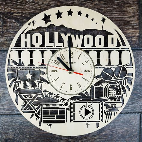 Hollywood Wall Clock Art Us States Home Living Room Kitchen Etsy