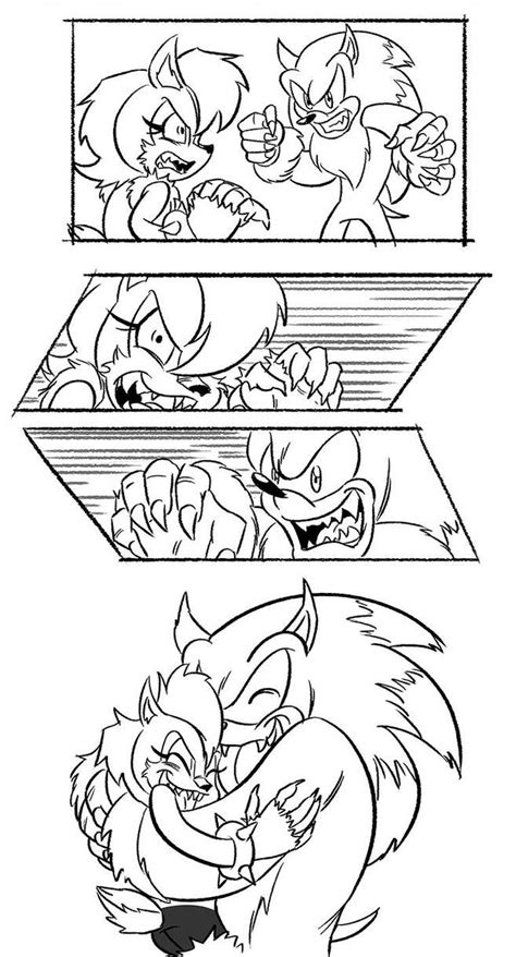 Werehog Vs Feral Sally By Chauvels Sonic Satam Sonic And Amy Zone