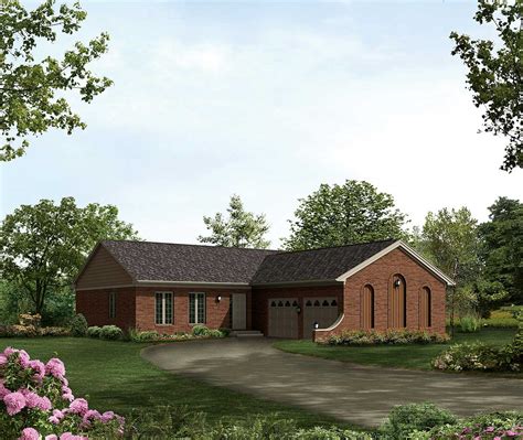 New home designs and house plans. L-Shaped Ranch With Many Amenities - 57052HA ...
