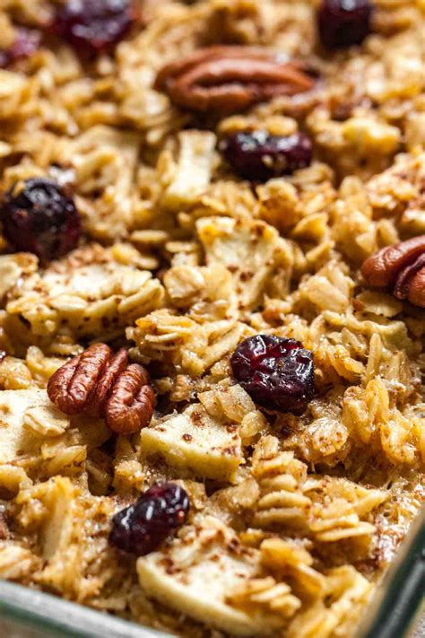 Easy Baked Oatmeal Recipe With Apples Cranberries And Pecans