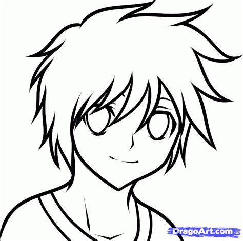 They are often used on merchandise for popular anime series. How to Draw an Anime Boy For Kids, Step by Step, People ...