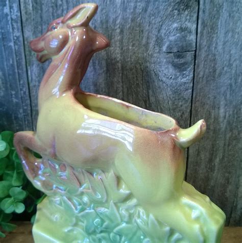 Vintage Mccoy Deer and Doe Planter - Etsy