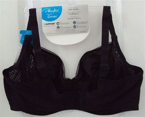 New Playtex Love My Curves 42dd Sheer Black Honeycomb Balconette Bra