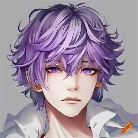 Anime Character With White And Purple Hair And Purple Eyes