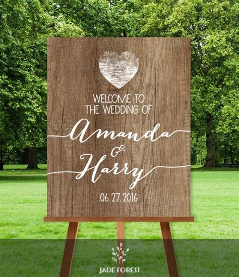 Rustic Wedding Welcome Sign Diy Welcome To Our Wedding Rustic