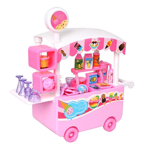 Mini Ice Cream Cart Toys Pretend Play Kitchen Toys Snacks And Sweets