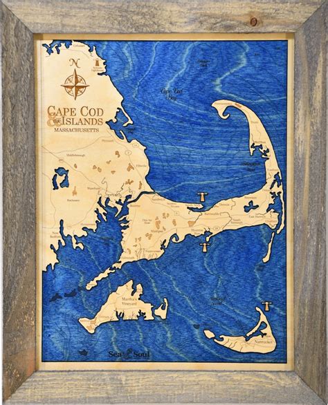 Cape Cod 13x16 Wall Art 3d Wood Map Nautical Etsy