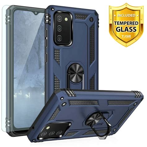 Tjs For Samsung Galaxy A02s Phone Case With Tempered Glass Screen