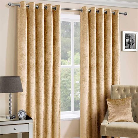 Homescapes Mustard Gold Crushed Velvet Lined Curtain Pair 66 X 90 Inch
