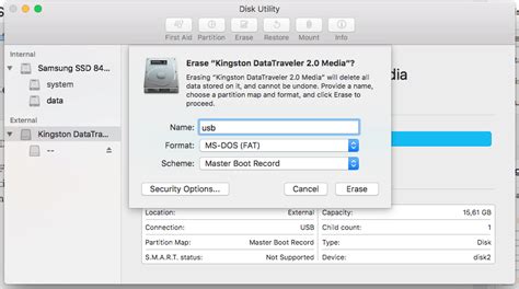 Select the format option mac extended (journaled) or apfs. How to Format USB Flash Drive to FAT32 in Mac OS X ...