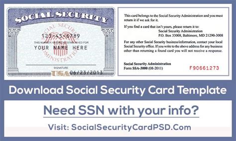 Easy to customize.you can edit this template and put any. How To Add Signature On Ssn Psd File for Ssn Card Template in 2020 | Social security card, Card ...