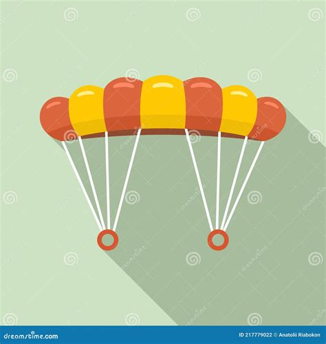 Skydiving Parachute Icon Flat Style Stock Vector Illustration Of