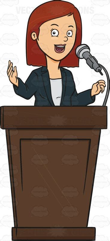 Woman Standing Behind A Podium Giving A Lecture Woman Standing