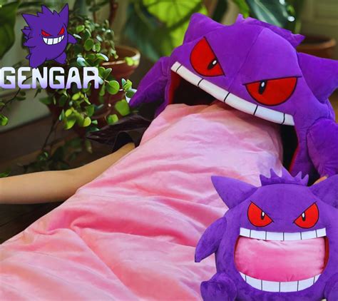 Cartoon Anime Pokemon Gengar Tongue Sleeping Pat Sleep Pillow Dual